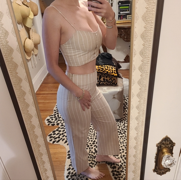 Leith Linen High Waist Culottes & Crop Top Set - Picture 2 of 16